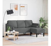 ""Autumn sale""élégant Canapé d'angle 3 places Pour salon - avec accoudoirs - Gris foncé 160 cm en tissu Home535394