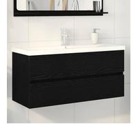 ""Autumn sale""Meuble pour Vasque à Poser/Meuble WC - Cabinet de lavabo Chêne noir 100 x 39 x 62 cm ,Bois d'ingénierie 202582