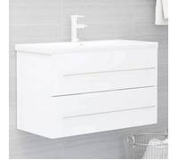 ""Autumn sale""Support Vasque/Meuble bas WC - Armoire d'évier Blanc 80x38,5x48 cm Bois d’ingénierie 2025814488
