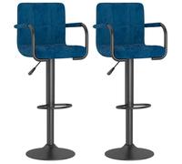 ""Autumn sale"" Tabourets de bar ,(Set de 2), bleu velours - confort optimal - Contemporain - 48x47x111 cm