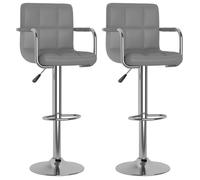 ""Autumn sale"" Tabourets de bar ,(Set de 2), gris similicuir - confort optimal - Contemporain - 48x47x111 cm