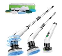 Auveach Brosse rotative de nettoyage de maison 9 en 1 avec poignée extensible, réglable, brosse électrique rotative pour le nettoyage, 2 vitesses réglables pour planchers de salle de bain, cuisine
