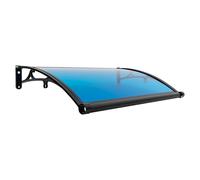 Auvent 102 x 62 x 15 cm pour porte d'entrée, portes extérieures, protection UV, pluie, neige, soleil, capacité de charge 50 kg, auvent en alliage d'aluminium, auvent bombé comme auvent de porte