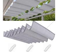 Auvent à armature « Welle » gris clair, 2 x 3 m, rétractable, avec œillets, réglable, protection UV, imperméable, pour pavillon de jardin, pergola, balcon ou terrasse