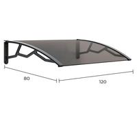 Auvent Alvéolaire En Polycarbonate Fumé De 4 Mm Avec Supports Gris Foncé, 80 X 120 Cm