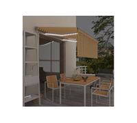 vidaXL Store automatique avec store LED Capteur de vent 3x2,5m jaune blanc