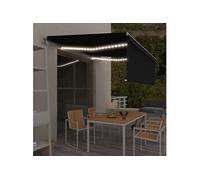 vidaXL Auvent automatique avec store LED et capteur de vent 4,5x3 m Anthracite