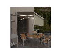 vidaXL Auvent automatique store capteur de vent et LED 3x2,5 m Crème