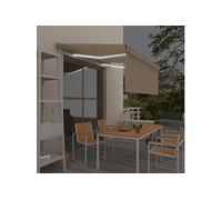 vidaXL Marquise automatique avec store LED Capteur de vent 3x2,5 m Crème