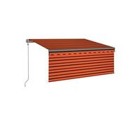 vidaXL Auvent automatique avec store LED Capteur de vent 3,5x2,5m