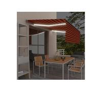 vidaXL Auvent automatique avec store LED Capteur de vent 4,5x3m