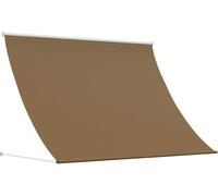 Auvent beige en polyester de 100 x 150 cm, avec revêtement PU, réglable en hauteur et en angle, résistant aux intempéries, idéal pour balcon, terrasse et jardin, offrant protection solaire et ombre