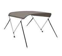 Auvent bimini à 2 arceaux gris 180x130x110 cm