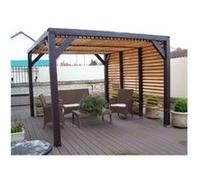 Habrita Pergola Veneto à vantelles mobiles 3,39 x 3,12 m hauteur 2,17 m Multicolore