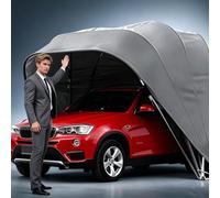 Auvent d'abri d'auto en métal robuste, Carport Abri Voiture | Grand Abri de Voiture en Métal, Garage rétractable avec serrure, abri extérieur robuste pour pick-up(6x2.5x2.5m)