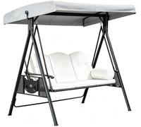 Auvent de Balancelle de Porche, Housse de Rechange ImperméAble pour Balancelle de Jardin, Hamac de Patio 3 Places(Grey)