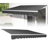 Auvent de balcon - Protection solaire - Espace extérieur - Imperméable et résistant aux UV - 2,5 x 2 mètres - Gris foncé