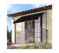 Auvent de balcon rétractable réglable pliable manuel, auvent de jardin sur pied, abri de jardin extérieur avec manivelle auvent de terrasse (couleur : foncé, taille : 2 m/200 cm)