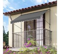 Auvent de balcon rétractable réglable pliable manuel avec manivelle - Pare-soleil sur pied - Abri de jardin pour terrasse - Couleur : F - Taille : 3,5 m