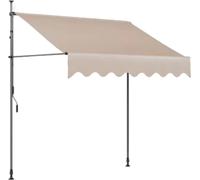 Auvent de balcon Tavien – Auvent rétractable résistant aux UV, sans perçage – Store pare-soleil réglable àmanuelle – 2 x 1,2 m – Kaki