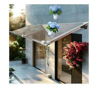 Auvent de fenêtre d'extérieur - Housse de pluie inclinable vers le bas à 20° pour porte d'entrée et porche, facile à installer - Marron avec supports noirs (90 x 260 cm / 35.4x102in) - Protection