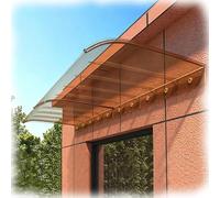 Auvent De Fenêtre en Polycarbonate, Marquise De Porte D’Entrée Invisible | 35x80 55x180cm Marquise Solaire De Terrasse Transparent, Abri Protection Pour Fenêtres(Brown,35x100cm/13.78x39.4in)