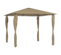 Auvent de gazebo extérieur crème et taupe avec housses de poteaux vidaXL vidaXL