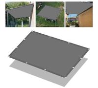 Auvent de jardin imperméable et résistant aux UV avec œillets et corde pour balcon, terrasse, cour, bord de piscine, gris, 3,5 x 8 m