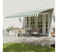 Auvent de patio rétractable de 3,6 x 3 m - Pare-soleil imperméable avec manivelle pour terrasse extérieure, jardin, protection de fenêtre, tissu polyester beige