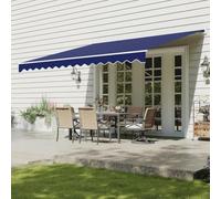 Auvent de patio rétractable de 3,6 x 3 m - Pare-soleil imperméable avec manivelle pour terrasse extérieure, jardin, protection de fenêtre, tissu polyester beige