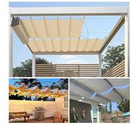 Auvent de pergola rétractable avec tige en aluminium monobloc et matériel de câble pour patio, porche, cour, jardin, pare-soleil extérieur
