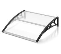 Auvent de porte - 120 x 100 cm - Polycarbonate transparent - 5 mm - Auvent arqué pour l'extérieur