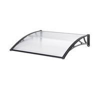 Auvent de porte d entree design marquise d accueil resistante aux intemperies 120 x 80 cm noir transparent