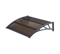 Auvent de porte d'entrée design marquise d'accueil résistante aux intempéries 120 x 80 cm noir
