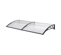 Auvent de porte d'entrée design marquise d'accueil résistante aux intempéries 240 x 80 cm noir