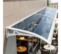 Auvent de porte d'entrée extérieure - Abri de terrasse durable avec cadre en aluminium et toit en polycarbonate - Auvent de jardin résistant aux intempéries pour la protection de l'entrée