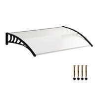 Auvent de porte d'entrée - Outsunny - toit marquise en polycarbonate - protection contre pluie neige UV - 90 x 122 cm - transparente