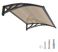 Auvent de porte d'entrée Polycarbonate - 200 x 100 cm - Transparent - Pour porte, fenêtre et terrasse