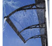 Auvent de Porte d'Entrée Transparente,Auvent de Fenêtre Protection Contre La Neige et La Pluie,Marquise en Polycarbonate Insonorisante et Thermo-Isolante,Terrasse Toit Abri (150x190cm)