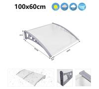 Auvent de porte d'entrée Willonin® Marquise de Porte Terrasse Toit 60x100 cm - Protection Pluie et UV