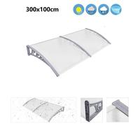 Auvent de porte d'entrée Willonin® Marquise de Porte Terrasse Toit - Marron - 300x100cm - Protection Pluie et UV
