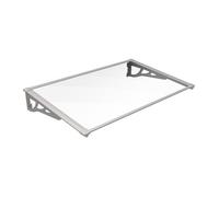 Vente-unique - Auvent de Porte en Aluminium 120 x 90 cm incliné argenté Kepler