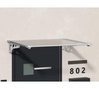 Auvent de porte en aluminium 120 x 90 cm incliné argenté KEPLER
