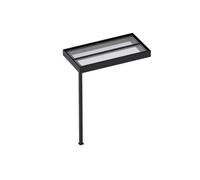 Auvent de porte en aluminium avec un poteau - gris anthracite - L160 x l90 x H238cm - NORADO
