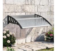 Auvent de porte en aluminium transparent 103 x 96 5 x 27 cm protection pluie et UV design moderne