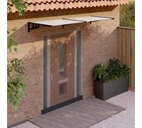 Auvent de porte en polycarbonate noir et transparent pour l'extérieur vidaXL vid