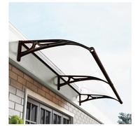Auvent de porte en polycarbonate transparent avec cadre en aluminium durable résistant aux chocs pour porte d'entrée, balcon, fenêtre, tailles 60/80/100/120/150 cm (100 x 160 cm)