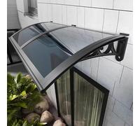 Auvent de porte et de fenêtre avec protection UV - En polycarbonate durable, cadre en aluminium, tailles polyvalentes (60-150 cm) pour extérieur, résistant aux intempéries, installation facile