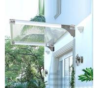 Auvent de Porte et Fenêtres de 5 Mm d'Épaisseur,Marquise Solaire Abri Banne,Marquise de Porte d’Entrée Protection UV,Pluie,Neige,Design Moderne,Auvent Arqué Insonorisé (50x120cm/20 x47)