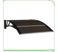Auvent de porte - FAFEICY - 153590 - Noir - 100 x 75 cm - Polycarbonate/Aluminium